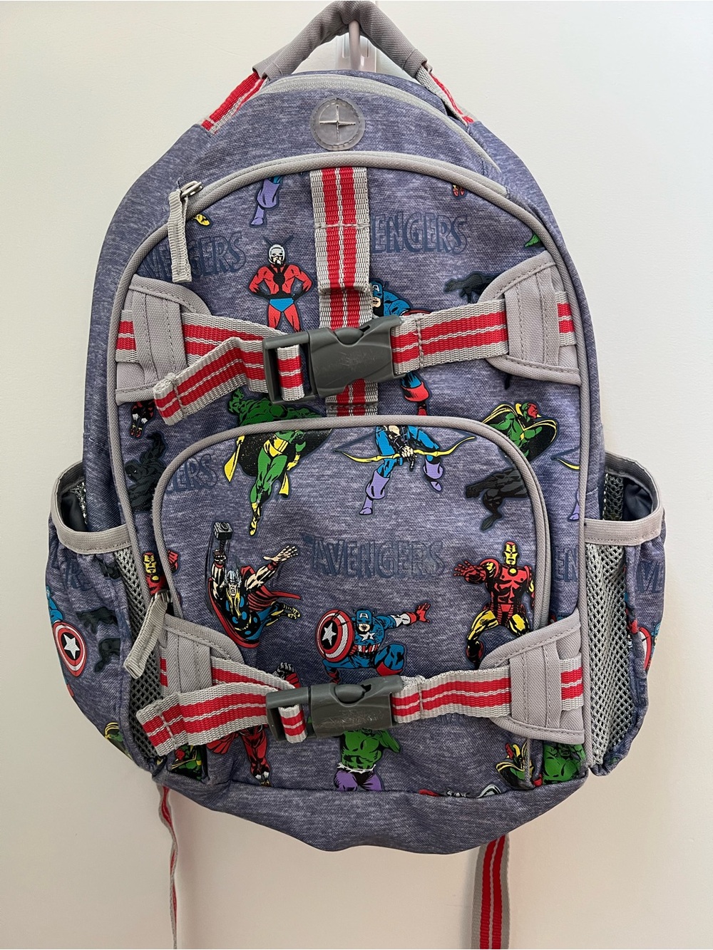 Pottery Barn Kids Gray and Red Avengers Backpack